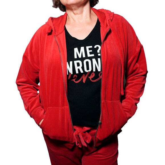 Torrid Ruby Red Velour Zip Hoodie 2X - Picture 2 of 11